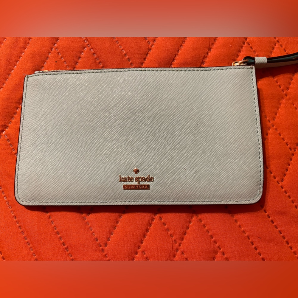 Kate Spade Light Blue Large Wristlet ID Card Holder GUC